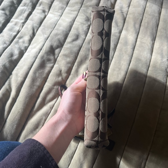 Coach Brown Leather Wristlet with Gold Accents - Picture 5 of 7